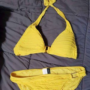 EUC Ralph Lauren Yellow Ruched Bikini Sz8